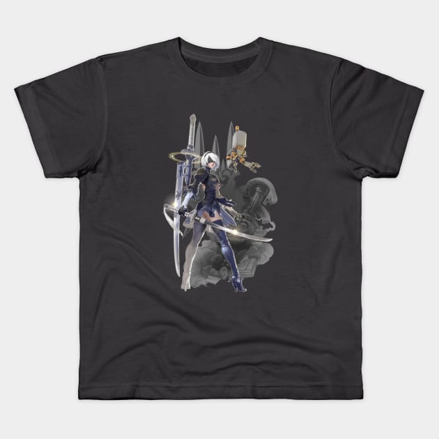 NieR Automata - Glory to Mankind Kids T-Shirt by Ryza